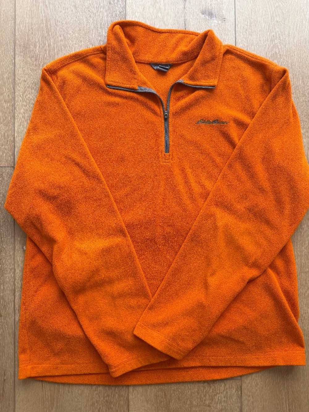 Eddie Bauer Orange Fleece Quarter zip